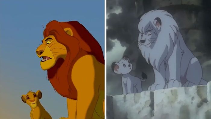 Kemiripan adegan di film The Lion King dengan serial TV Simba the White Lion