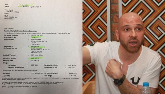 Sajad Ukra tunjukkan bukti transfer ke Nikita Mirzani