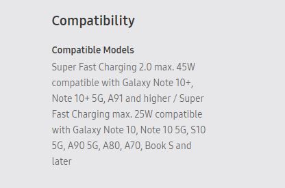 Deskripsi produk charger dengan Super Fast Charging 25W dan 45W.