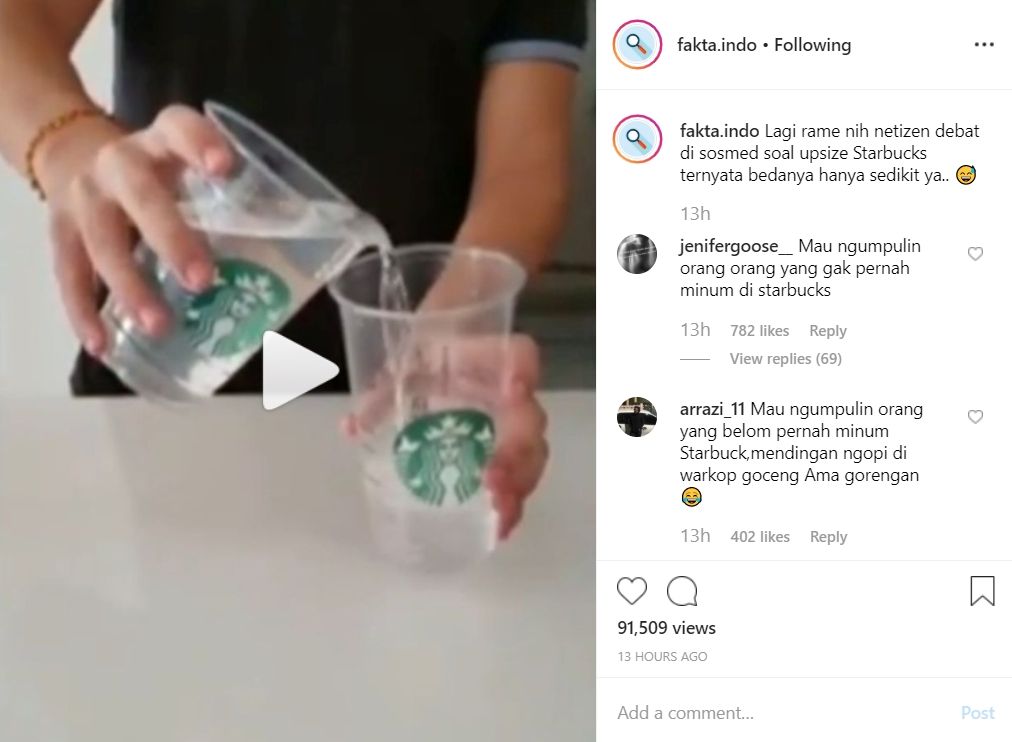 reaksi netizen tentang cup upsize starbucks