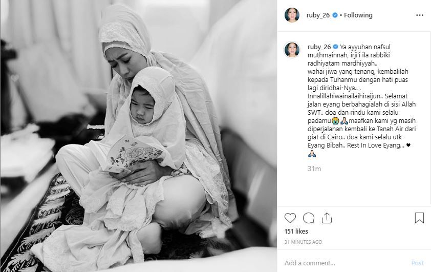 Posyingan Aliya Rajasa terkait kabar duka meninggalnya Ibunda SBY, Siti Habibah.