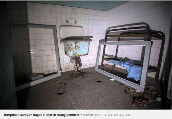 Ruangan yang kotor adalah pemandangan umum di rumah sakit ini.