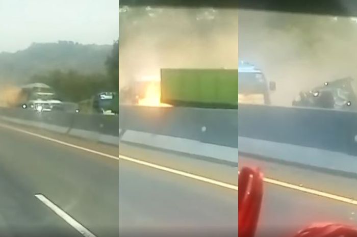 Detik-detik kecelakaan beruntun Tol Cipularang terekam kamera pengendara
