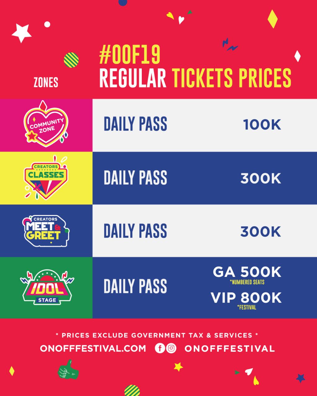 Harga tiket ON OFF FESTIVAL 2019