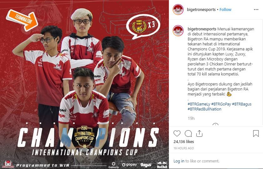 Bigetron RA berhasil menjadi juara di turnamen internasional pertama mereka.