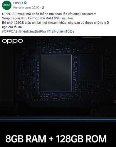 Pengumuman Oppo A9 2020 dari Oppo Vietnam