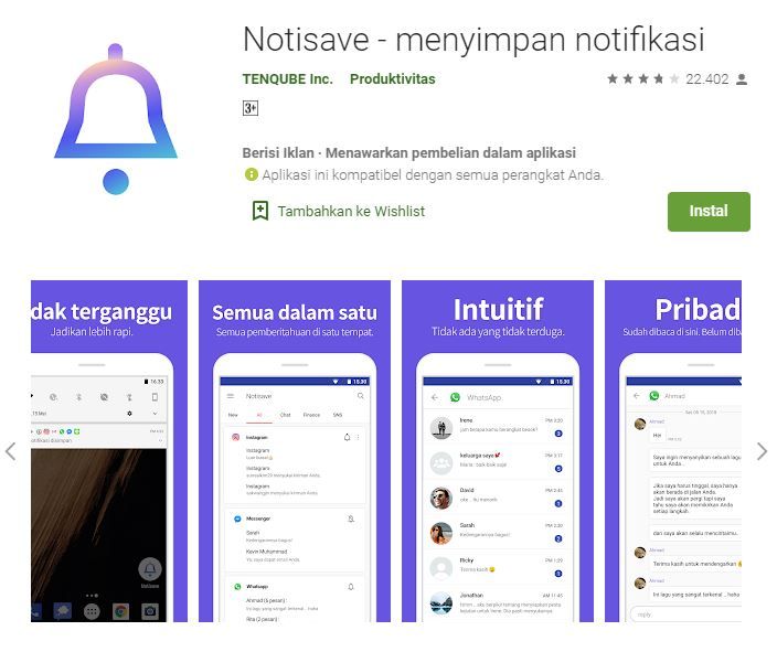 Aplikasi Notisave di Play Store