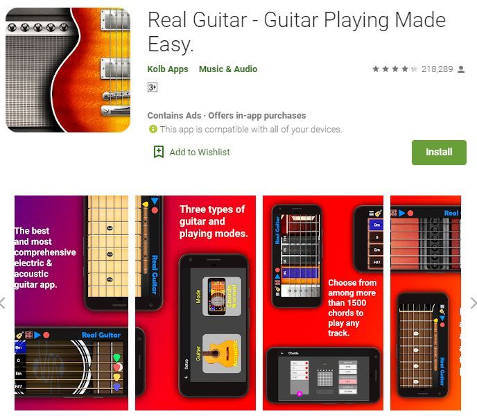 Aplikasi Real Guitar di Play Store