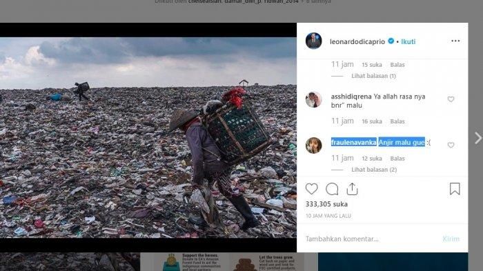 Instagram Leonardo Di Caprio yang Mengomentari Kondisi Sampah di Bantar Gebang.