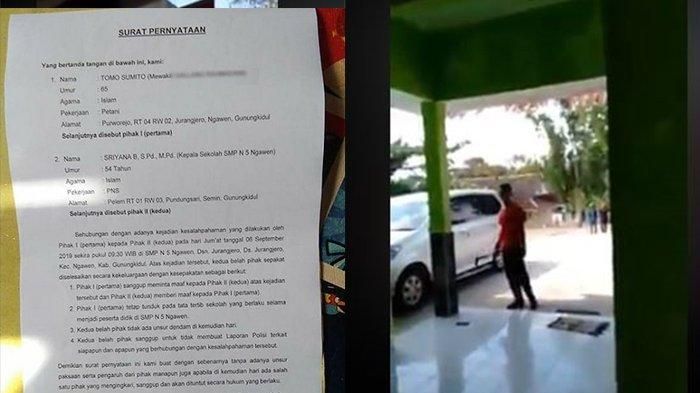 Surat pernyataan dari pihak sekolah dan orang tua siswa.