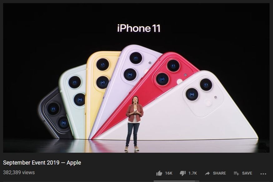 Rekaman Apple Event yang diunggah ke Youtube