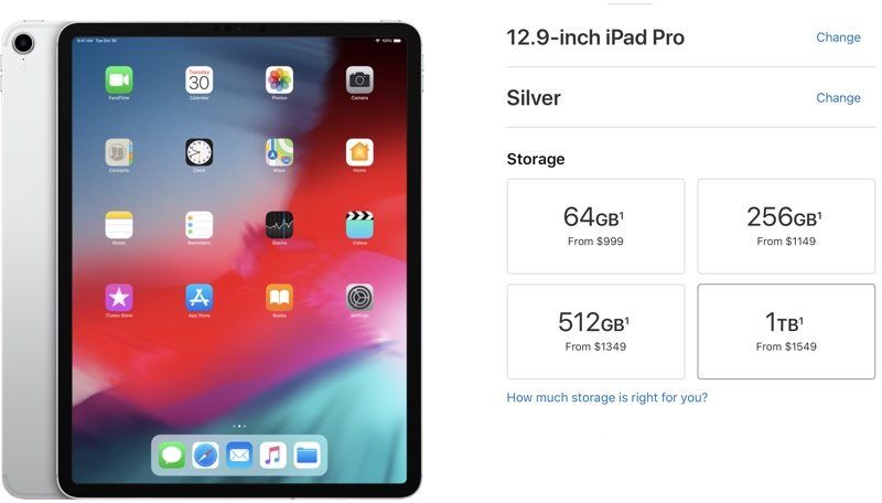 Harga baru untuk iPad Pro 1TB