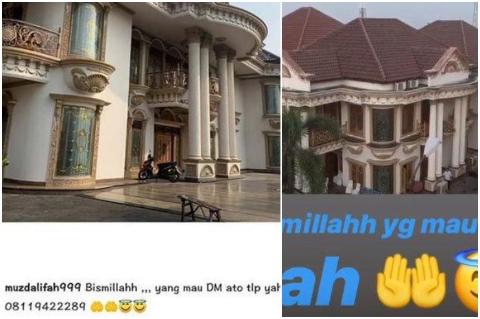 Muzdalifah menjual rumah mewahnya via Instagram.