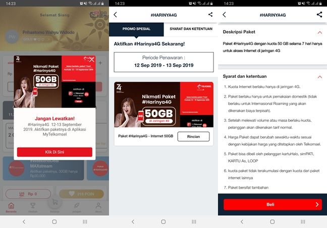 Langkah membeli paket promo 4G Telkomsel