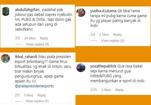 Beberapa kritik netizen di Instagram