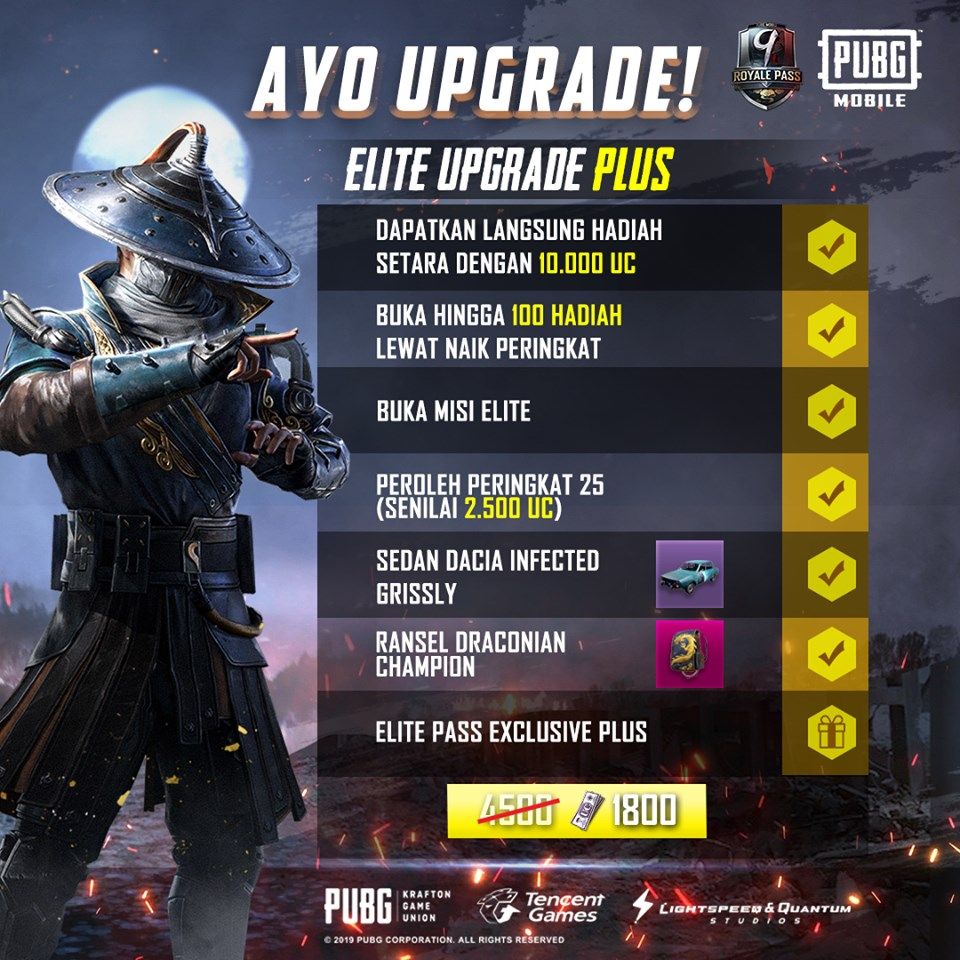 Elite Upgrade Plus Season 9 PUBGM