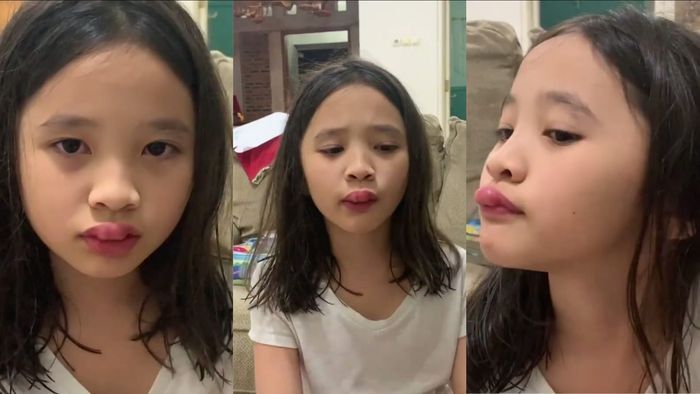 Tangkapan layar video instagram @zaskiadyamecca saat Sybil alami bibir bengkak dan mata merah