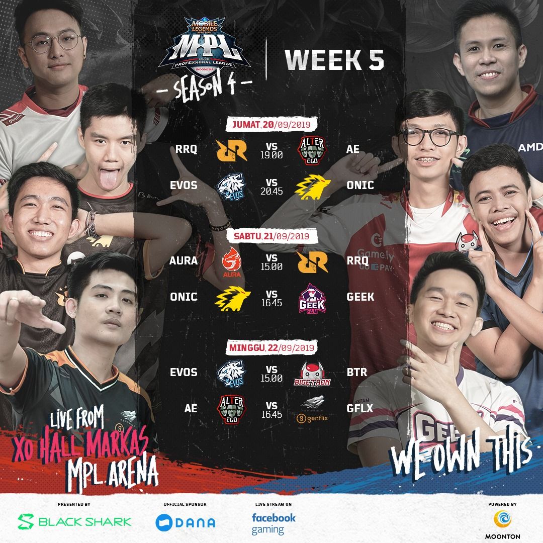 Jadwal MPL ID Season 4 Week 5