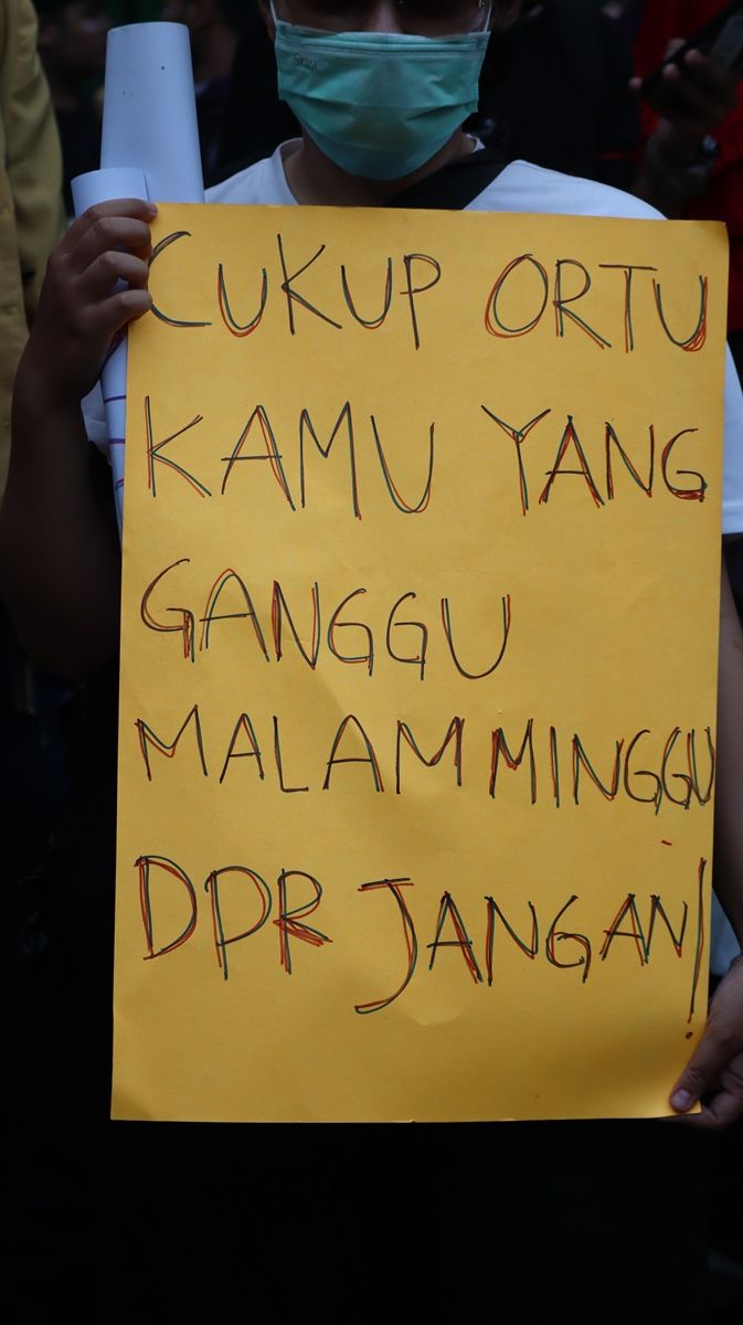 Berbagai ekspresi aspirasi disampaikan mahasiswa yang berunjuk rasa di sekitar gedung MPR/DPR/DPD, Senayan, Selasa (24/9/2019). 