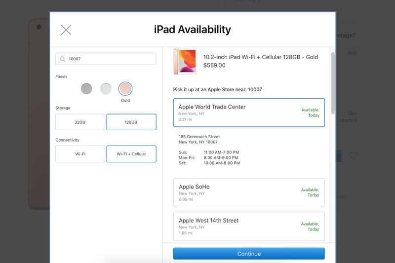 Pickup Order iPad di Apple Store