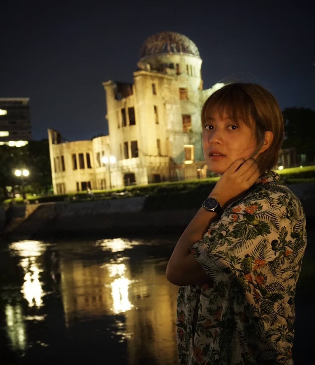 Leony Vitria saat berada di Hiroshima Peace Memorial 