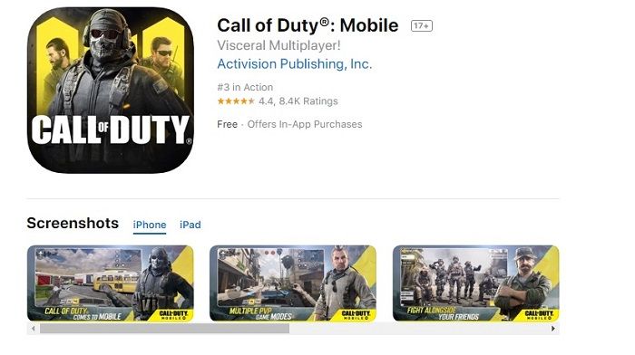 Call of Duty Mobile di App Store