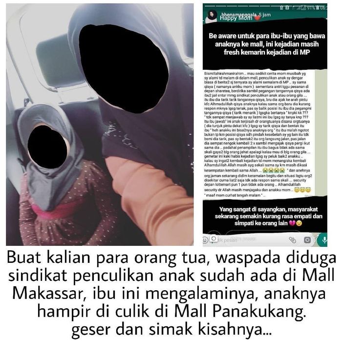 Kisah ibu di Makassar yang anaknya hampir diculik si pusat perbelanjaan