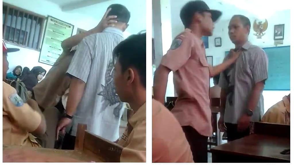 Viral video siswa tantang gurunya. 