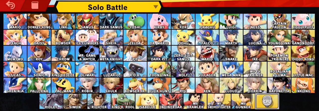 74 Karakter dalam Smash Bros. Ultimate