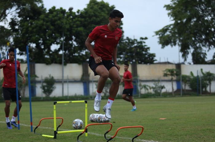 Muhammad Ferarri saat menjalani latihan bersama timnas Indonesia.
