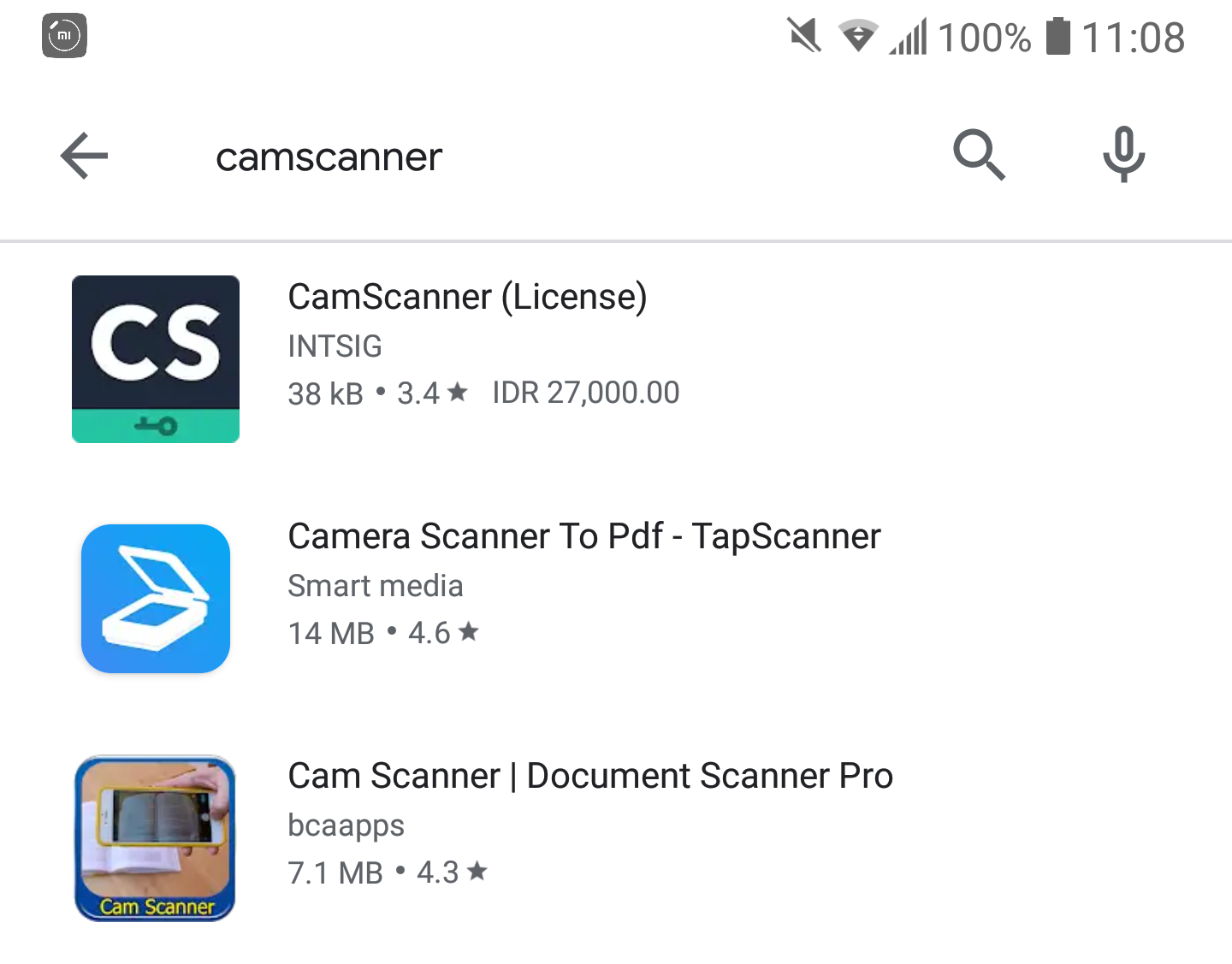 Aplikasi CamScanner berbayar di Play Store