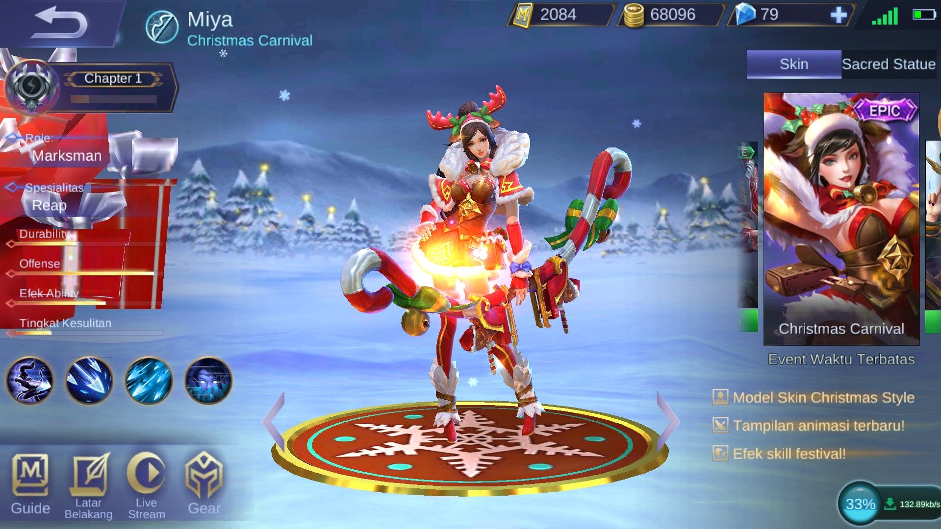 Miya Mobile Legends skin Christmas Carnival