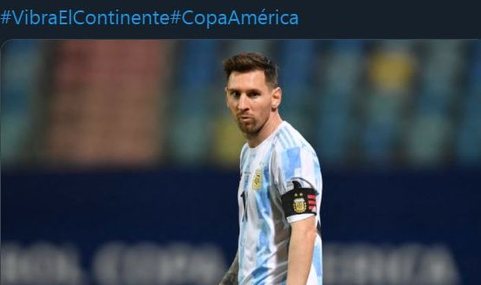 Lionel Messi dalam pertandingan Argentina vs Ekuador di perempat final Copa America 2021.