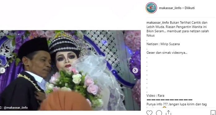 Potret riasan pengantin perempuan yang buat netizen ketakutan