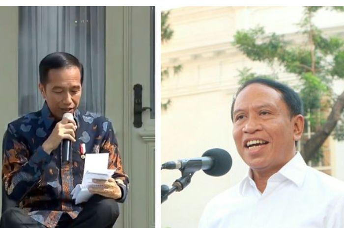 Kolase foto Presiden Jokowi dan Zainudin Amali.