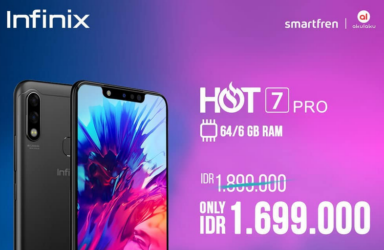 Infinix Hot 7 Pro dibandrol Rp. 1.699.000
