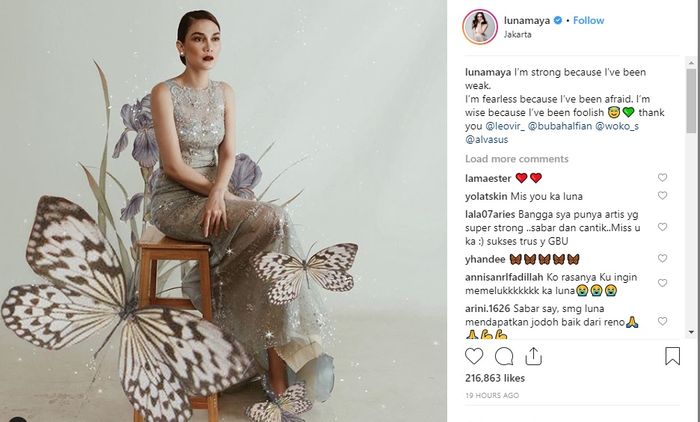 puisi Luna Maya di intsgaram