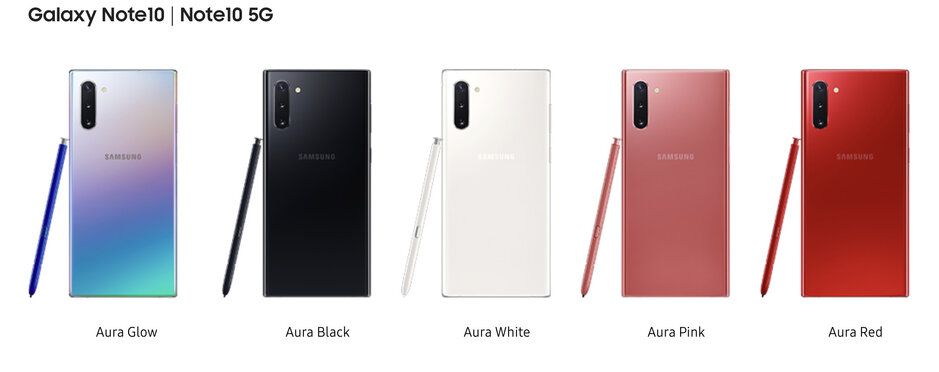 Varian warna untuk Galaxy Note 10