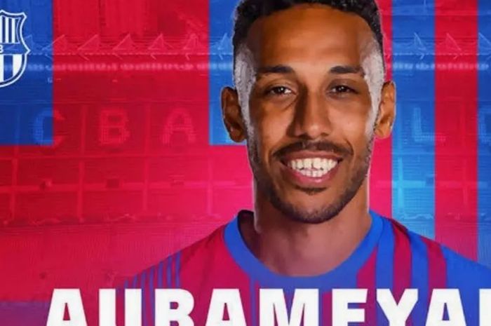Pierre-Emerick Aubameyang resmi pindah dari Arsenal ke Barcelona pada bursa transfer Januari 2022.