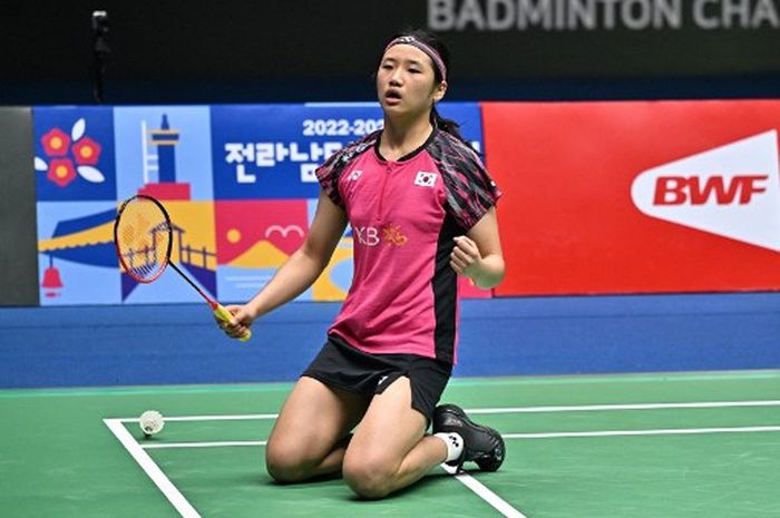 Tunggal putri Korea Selatan, An Se-young memastikan gelar juara Korea Open 2022, Minggu (10/4/2022).