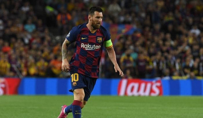Aksi Lionel Messi ketika Barcelona menghadapi Inter Milan pada matchday kedua Grup F Liga Champions di Camp Nou, Rabu (2/10/2019).