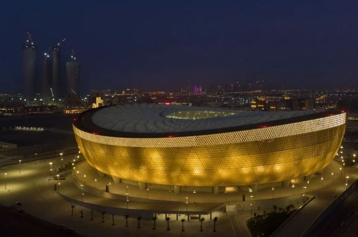 Penampakan Lusail Stadium yang akan menjadi tempat partai final Piala Dunia 2022 di Qatar.