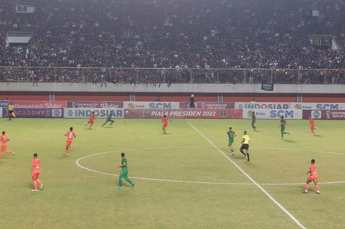 Semifinal Piala Presiden 2022 antara PSS vs Borneo FC di Stadion Maguwoharjo, Sleman, Yogyakarta, Kamis (7/7/2022).