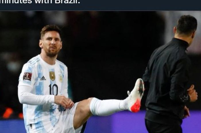 Lionel Messi tampil sebagai pengganti dalam duel Uruguay vs Argentina di kualifikasi Piala Dunia 2022 (12/11/2021).