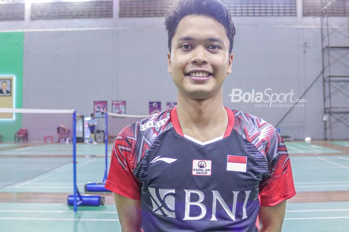 Pebulu tangkis tunggal putra Indonesia, Anthony Sinisuka Ginting, saat ditemui di Pelatnas PBSI, Cipayung, Jakarta, 4 Januari 2023.