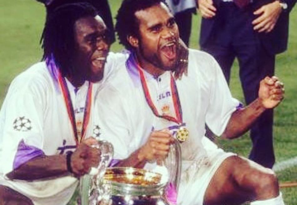 Christian Karembeu (kiri) dan Clarence Seedorf (kanan)