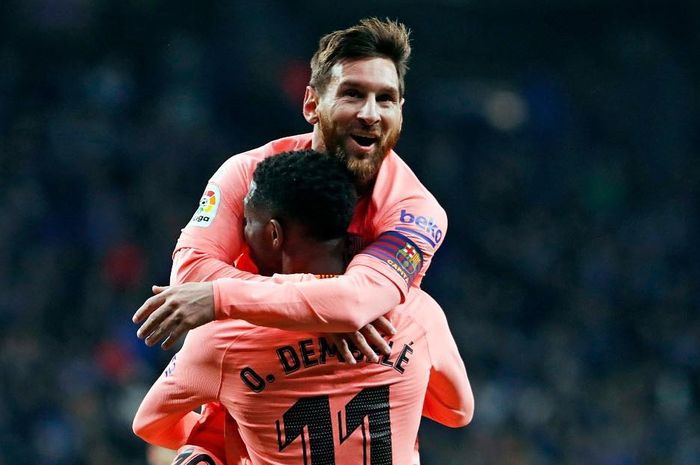 Lionel Messi dan Ousmane Dembele
