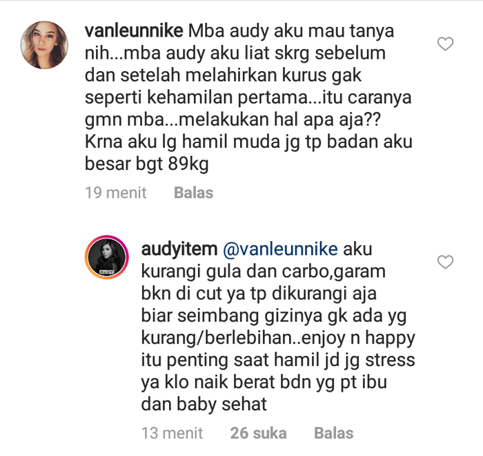 Audy Item bagikan trik diet