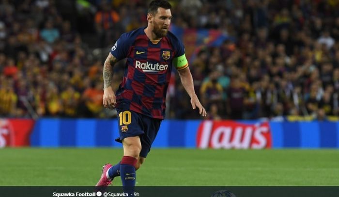 Aksi Lionel Messi ketika Barcelona menghadapi Inter Milan pada matchday kedua Grup F Liga Champions di Camp Nou, Rabu (2/10/2019).