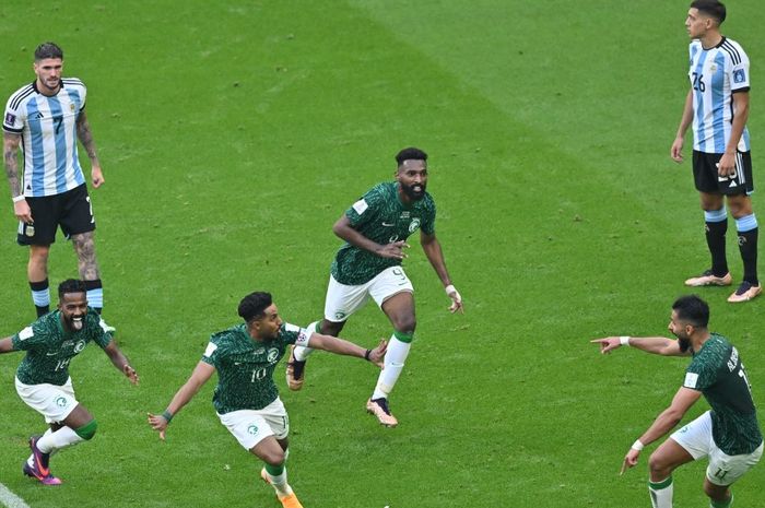 Salem Al-Dawsari mencetak gol kedua bagi timnas Arab Saudi yang membawa keunggulan 2-1 atas timnas Argentina pada laga Grup C Piala Dunia 2022.